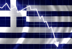 Greek Flag Goes Down